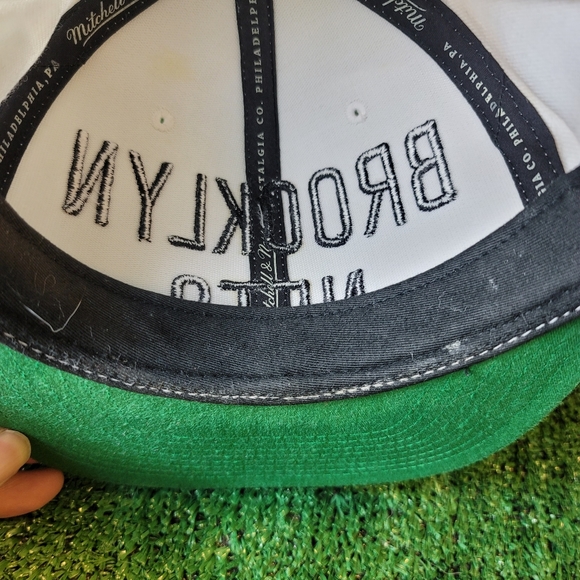 Brooklyn Nets Hat Cap Snap Back Adjustable Black Mitchell & Ness Adult One Size - Picture 9 of 11